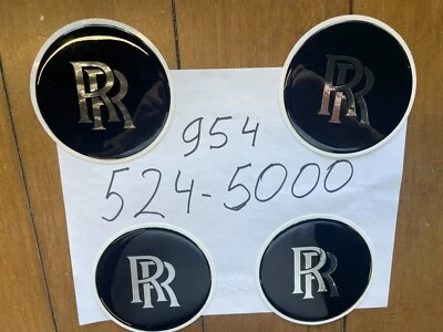 ROLLS ROYCE SILVER SPIRIT TAPACUBOS CENTRAL CALCOMANÍA EMBLEMA CONJUNTO DE 4 1981 A 1989 Foto 1 de 3