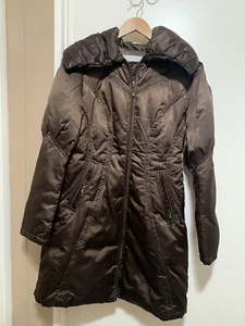 Jessica Simpson Size XS Womens Down Filled Jacket Coat Brown Chocolate Parka - Picture 1 of 9