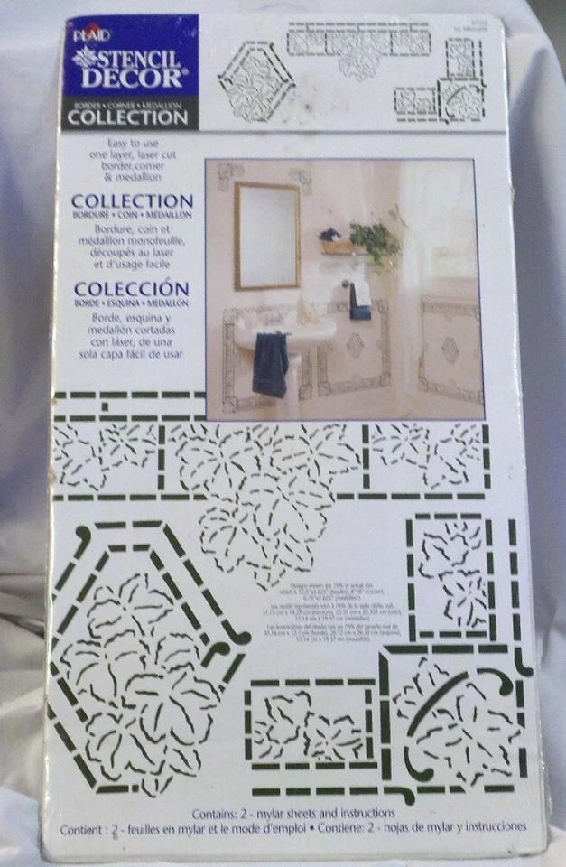 Plaid Enterprises Stencil Decor Ivy Silhouette #27722 2 Sheets 3 Designs NEW — 第 1/1 张图片
