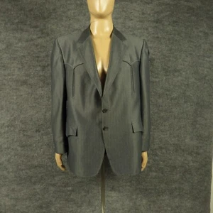 Guy Garrett Sport Coat Mens Western 2 Button Up Lined Cowboy Long Sleeve Grey - Picture 1 of 16