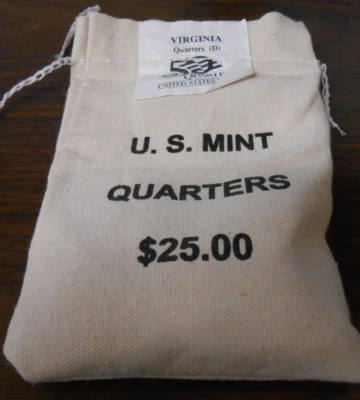 VIRGINIA D QUARTERS - STATEHOOD - 100 UNCIRCULATED U. S. MINT OGP - UNOPENED BAG - Image 1 of 3