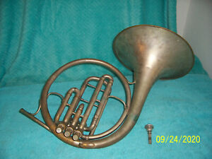 1920's C G Conn Mellophone Eb F ?Alto ? Sounds great silver as is used  W/ case 