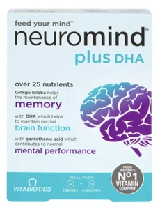 Vitabiotics Neuromind Plus 56 Tablets 25+ Nutrients Memory Cognitive Brain DHA - Picture 1 of 1