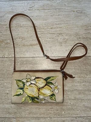 Brighton BELLA LIMONE Embroidered LEMON Leather Canvas - Image 1 of 4