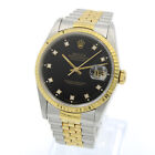 Rolex Op Datejust Ref.16233 Black Diamond Dial 36mm Men's Watch #w91380-2