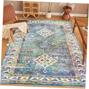 Area Rugs 9x12 Living Room Rug Clearance Washable Rugs 9x12 9'x12' Blue/Multi - Picture 1 of 8