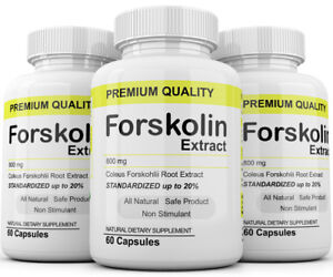 3 Maximum Strength 100% Pure Forskolin 800mg Rapid Results! Forskolin Extract 