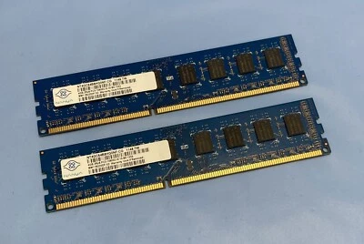 8GB (2 x 4GB) Nanya NT4GC64B8HG0NF-CG PC3-10600U 2Rx8 DDR3 Computer Memory RAM - Image 1 of 3