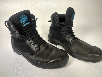 Botas impermeables Palladium Pampa Sport Cuff cuero negro nailon para hombre talla 9,5 Foto 1 de 4