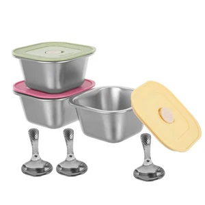  3PCS Salad Dressing to Go Container - Stainless Steel 4.52in Snack Containers - Picture 1 of 12