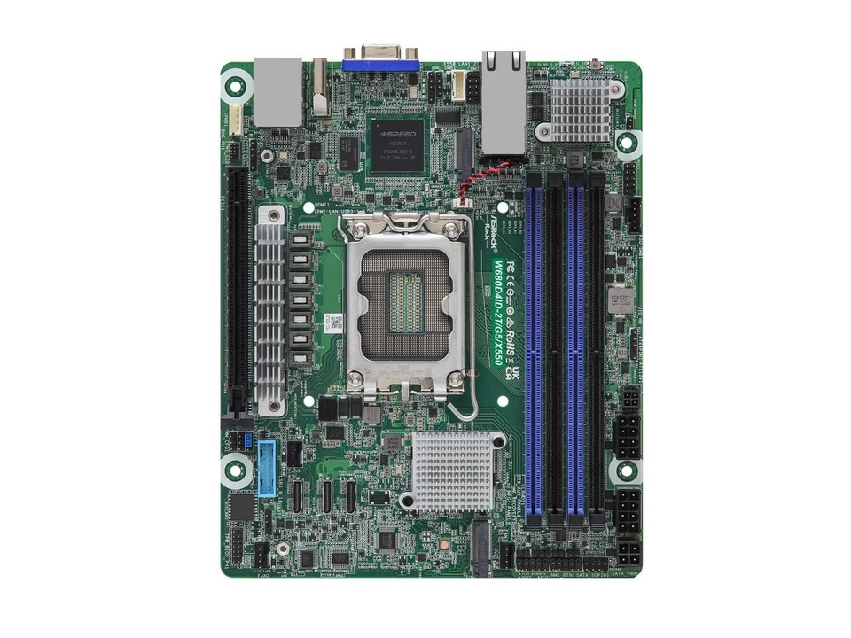 AsRock Rack W680D4ID-2T/G5/X550 Deep Mini-ITX Server Motherboard Single Socket