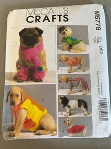 Patrón de costura McCall's - Ropa para perro - 7 vistas. Talla -S a x Lg - nuevo sin cortar = #577 - Imagen 1 de 2