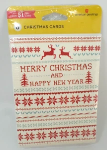 American Greetings Weihnachtskarten Frohe Weihnachten & Happy New Year 6er Pack - Bild 1 von 3