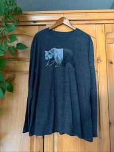 The North Face XXL Bear Mountain Graphic Long Sleeve Shirt Gray - Picture 1 of 8
