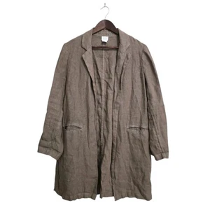 Sigrid Olsen Brown Linen Minimalist Lagenlook Duster Coat Sz S - Picture 1 of 9