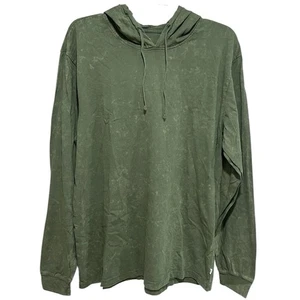 Katin Mens Organic Cotton Long Sleeve Hoodie Shirt Size XL Green Grunge Classic - Picture 1 of 6
