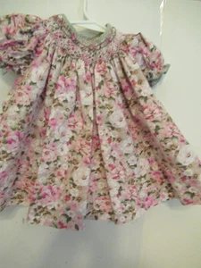 Vestido P77 Niñas Talla 6 Meses Multicolor Floral Petit Ami Calado a Mano - Imagen 1 de 6