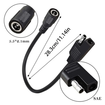 SAE to DC5.5mmx 2.5mm Coax Female Adapter Cable SAE to DC5521 Motorcycle Car - Image 1 of 4
