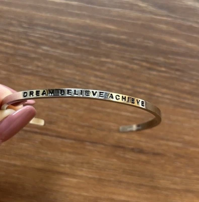 Mantraband "Dream Believe Achieve" sterling silver bangle bracelet - Image 1 of 4