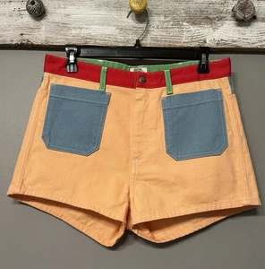 Wrangler x Peter Max Pin Up Color Block Shorts Größe 30 seltene Ausgabe 2017 neu ohne Etikett - Bild 1 von 15