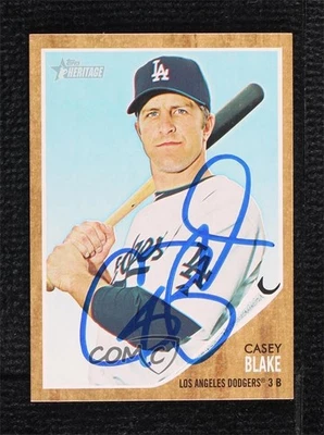 Adesivo autêntico BAS 2011 Topps Heritage Casey Blake #197 Beckett autografado - Imagem 1 de 2