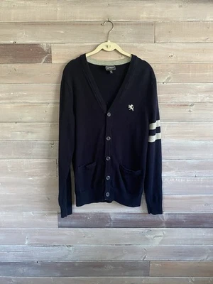 Express navy lion varsity cardigan size small - Image 1 of 4