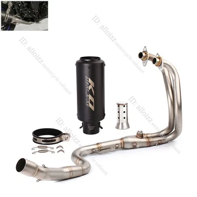 Tubo de enlace de cabezal silenciador negro escape completo para Kawasaki Ninja 300 Z300 2013-16 Foto 1 de 4