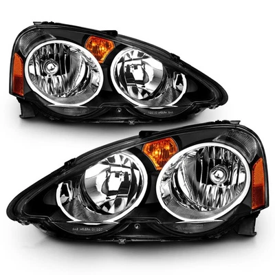Anzo 121209 Crystal Headlights Black Housing Clear Lens fits 02-04 Acura RSX - Image 1 of 4