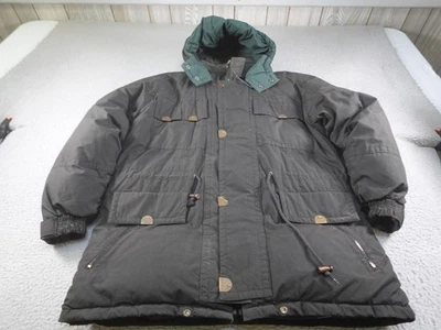 Chaqueta de Ganso Triple FAT De Colección Para Hombre Grande Negra Aislada Parka Con Capucha Años 80 Foto 1 de 4