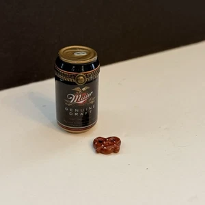 VTG 1999 Miller Genuine Draft Mini Hinged Porcelain Box W/Pretzel MCF - Picture 1 of 13