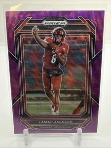 2023 Panini Prizm Draft Picks - Purple Wave Prizm #67 Lamar Jackson - Picture 1 of 4