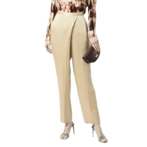 Polo Ralph Lauren Women’s 6 Wrap Style Hi Rise Tapered Satin Ankle Dress Pant - Picture 1 of 12