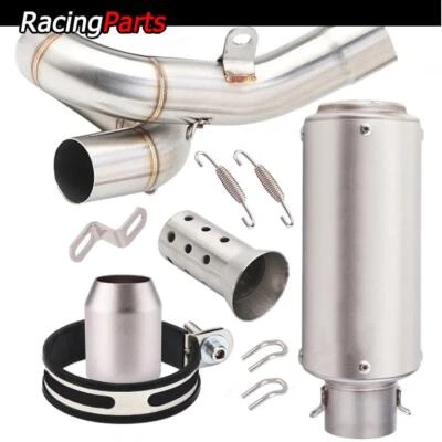 Slip Fit Kawasaki Ninja ZX6R ZX636 2009-2024 Exhaust Mid Link Pipe Muffler Tips - Image 1 of 4