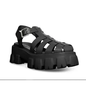 Steve Madden Women’s EchoChunky Fisherman Platform Sandals Black Size 10 NIB - Picture 1 of 4
