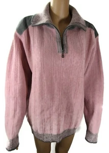 Suéter Modus Vivendi Talla M Rosa Gris Pullover Cremallera Escote Mangas Largas - Imagen 1 de 9