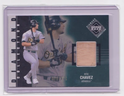 2002 UPPER DECK DIAMOND CONNECTION BAT INSERT /775 ERIC CHAVEZ #373 ATHLETICS - Image 1 of 2