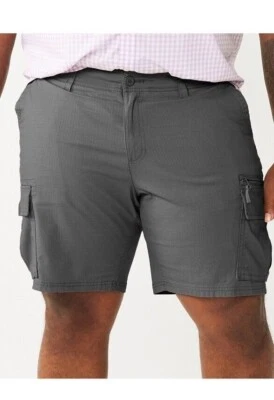 NUEVO Pantalones Cortos Sonoma Flexwear Ripstop Carga Para Hombres 52 Grandes Altos Gris Oscuro Elastizados 9" Foto 1 de 4