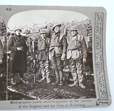 WW1 Stereoview Card 3D Photo British Lewis Gunners & Belgians Realistic travels