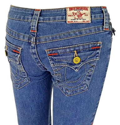 TRUE RELIGION Womans BILLY JEANS Stretch SKINNY Embroidered - W24" - UK6 - £245 - Image 1 of 4