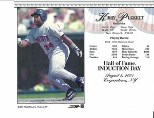 Kirby Puckett - Minnesota Twins - 8 " x 10" Super Card - Picture 1 of 3
