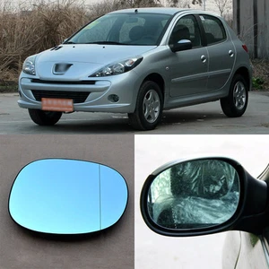 Rearview Mirror Blue Glasses LED Turn Signal with Power Heating For Peugeot 206 - Foto 1 di 8