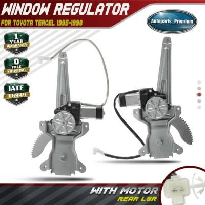 2x Regulador de ventana eléctrica con motor para Toyota Tercel 1995-1998 trasero izquierdo y derecho Foto 1 de 4