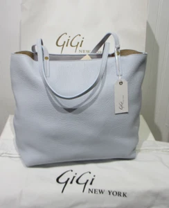 GiGi New York Tori Tote Large Leather Unlined Soft Slouchy MSRP$375 Periwinkle - Picture 1 of 16