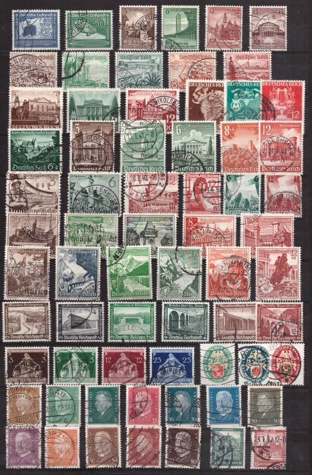 AM0651) Germany, Reich and Area, WWII Nazi Lot used, inventory collection - Image 1 of 1