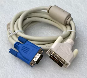 2M CABLE DISPLAYKABEL MONITORCABLE VGA 15 PIN PLUG DVI-I MIT FERRITKERN #KB11 - Bild 1 von 4