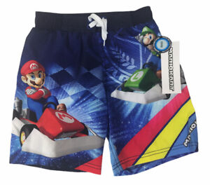 Super Mario Kart  Boys Swim Trunks Swimsuit Board Shorts Luigi Size 4/5