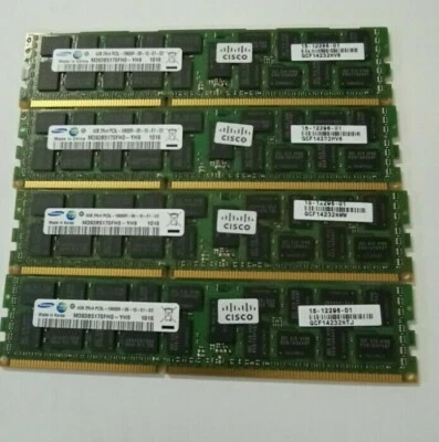 Memoria de servidor Samsung ECC Samsung CISCO 16 GB 4 x 4 GB 2Rx4 PC3L-10600R 15-12296-01  Foto 1 de 4