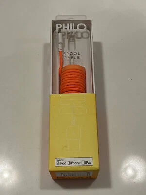 New Philo Neon Orange 1M MFi Certified Lightning Cable For iPad iPhone Apple - Image 1 of 4