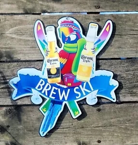 Corona Beer Brew ski Metal Sign 15"×13.5" Mancave Pub Bar Decor Beer Sign - Picture 1 of 5