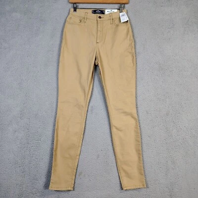 Hollister 裤子女式 5L 27x31 米色牛仔曲线高腰超紧身腿全新带标签 — 第 1/4 张图片